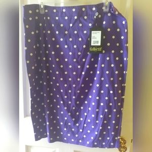 Collectif of London XXL / 18 purple polka dot pencil skirt NWT Rockabilly